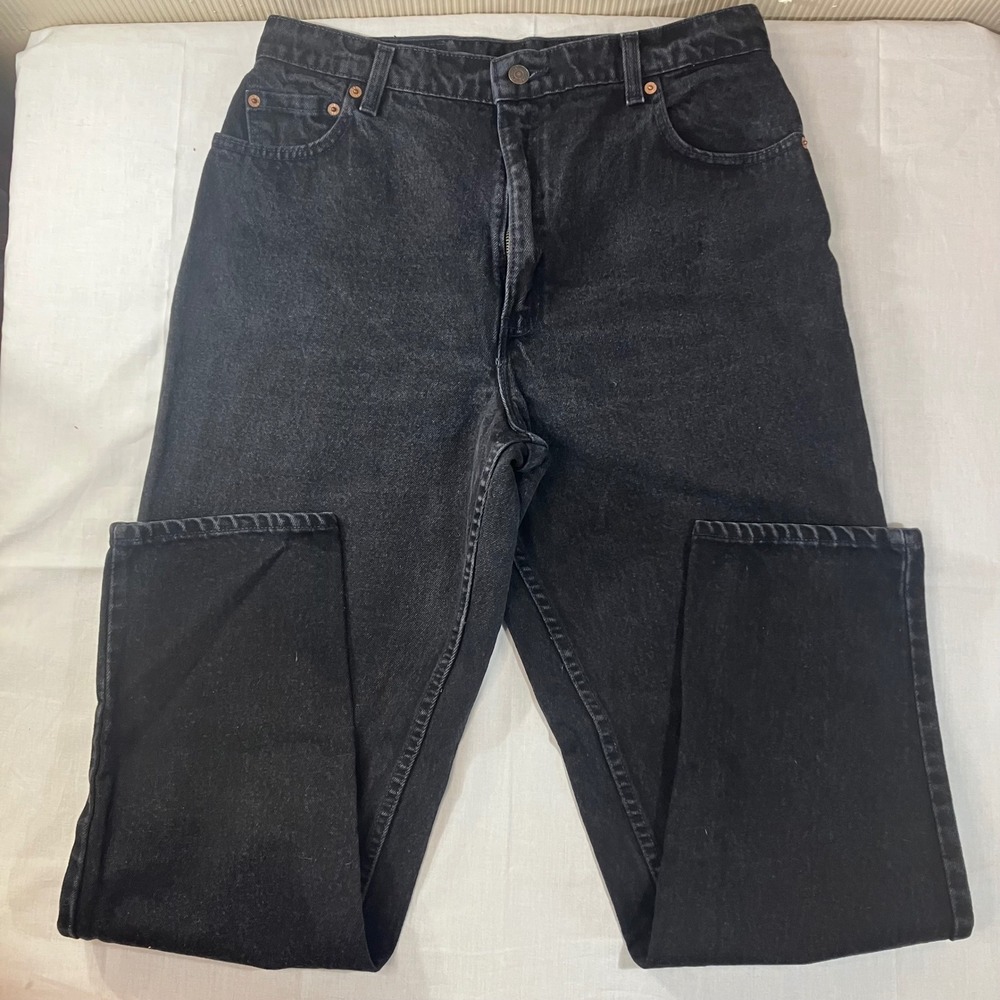 Vintage Levis 551 Relaxed Fit Tapered Leg Black Jeans Made in USA Mens 32x30